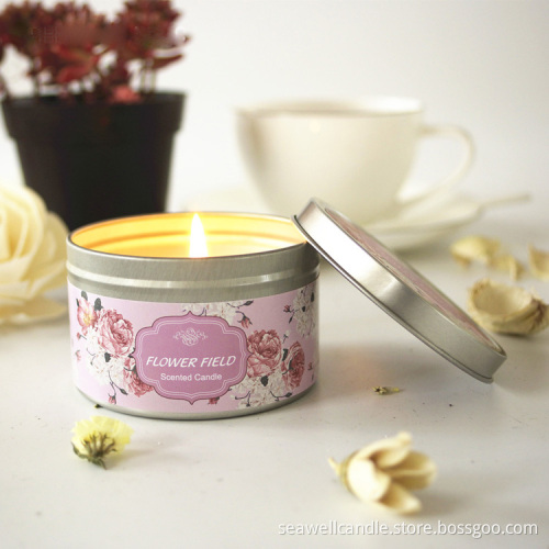 100% Soy wax perfume candle in nice tin jar